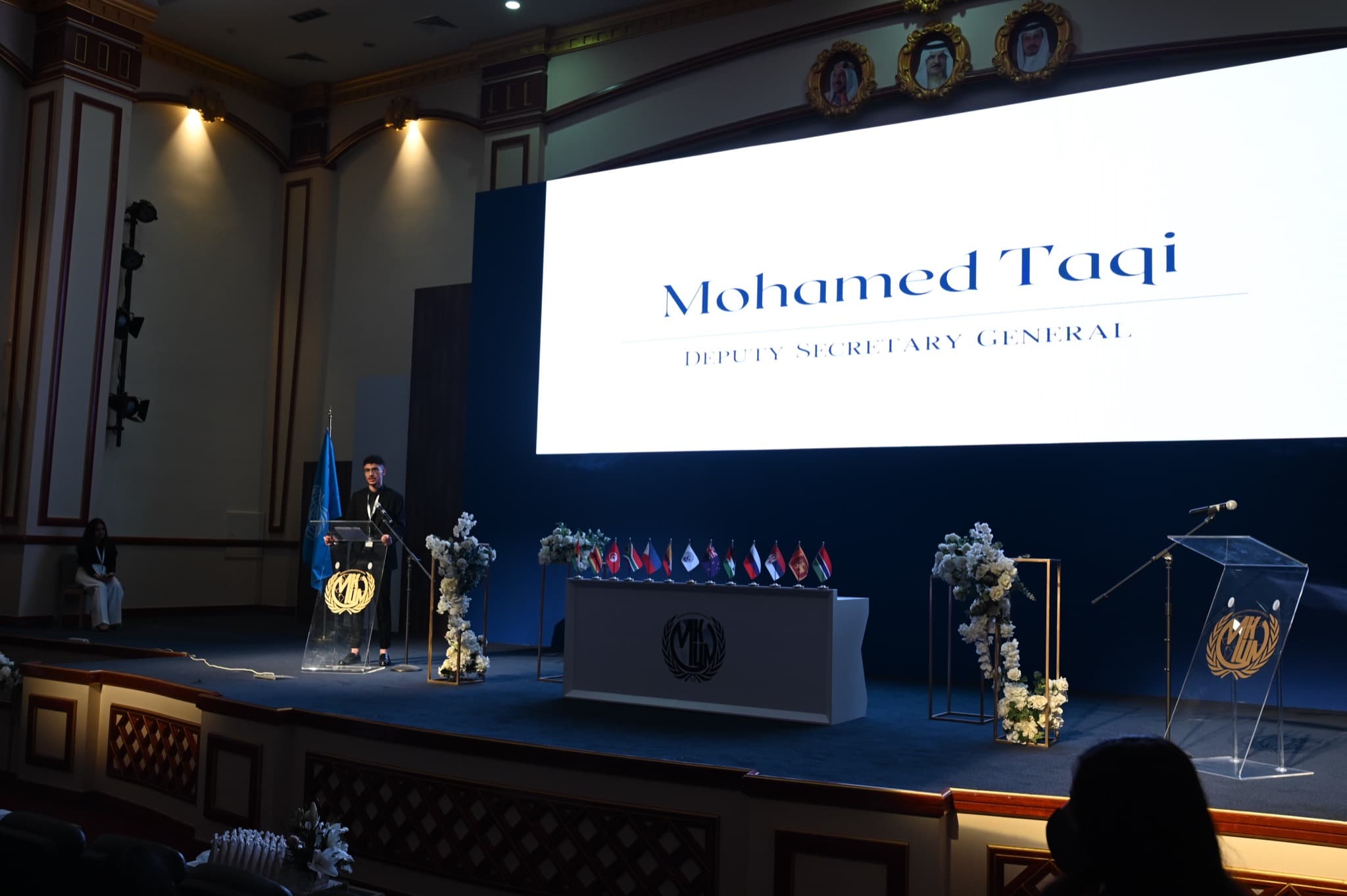 MKS Model United Nations conference stage and opening ceremony