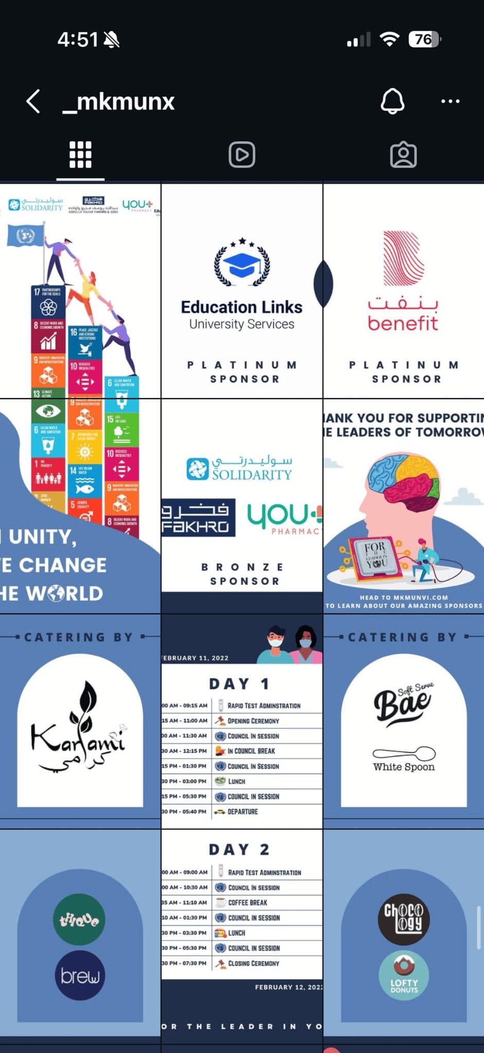 MKS Model United Nations sponsor and schedule announcement graphic